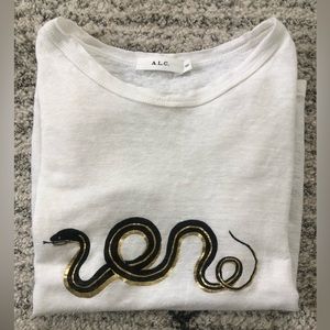 A.L.C Serpentine Graphic Linen Tee